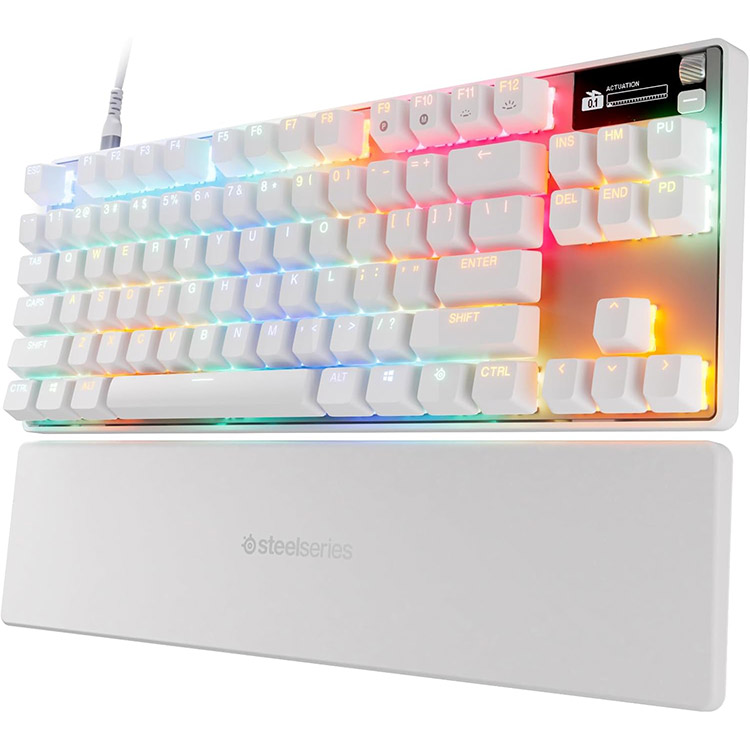 خرید کیبورد SteelSeries Apex Pro TKL نسل سه - سوییچ HyperMagnetic OmniPoint 3.0 - سفید